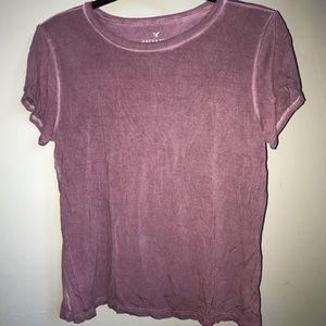 purple American eagle tee